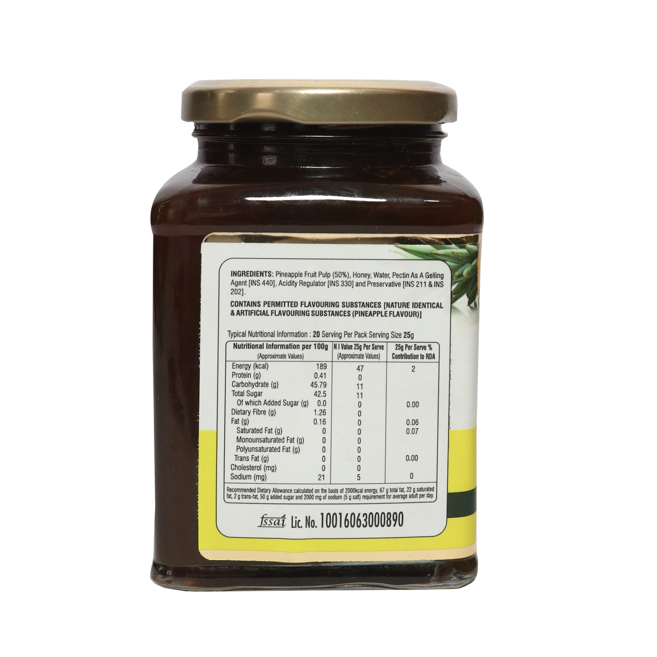 Beehive Pineapple honey jam 500gm Beehive Honey